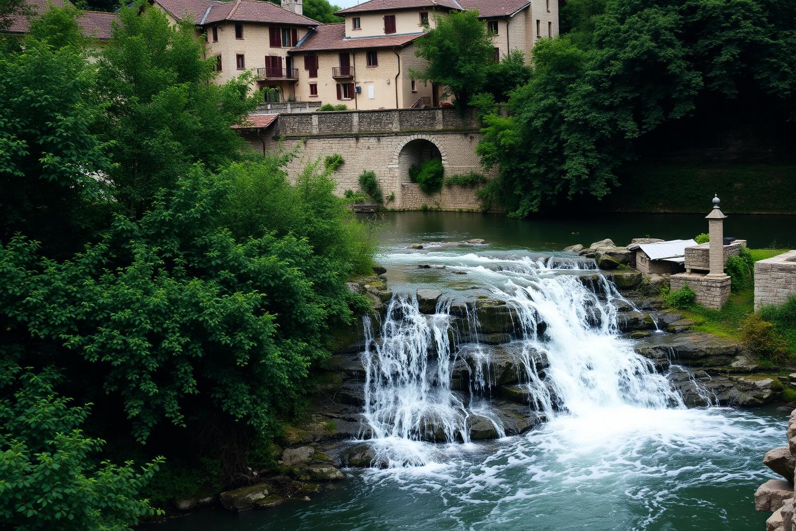 Waterfall below the old town of Jajce where the Pliva meets the Vrbas